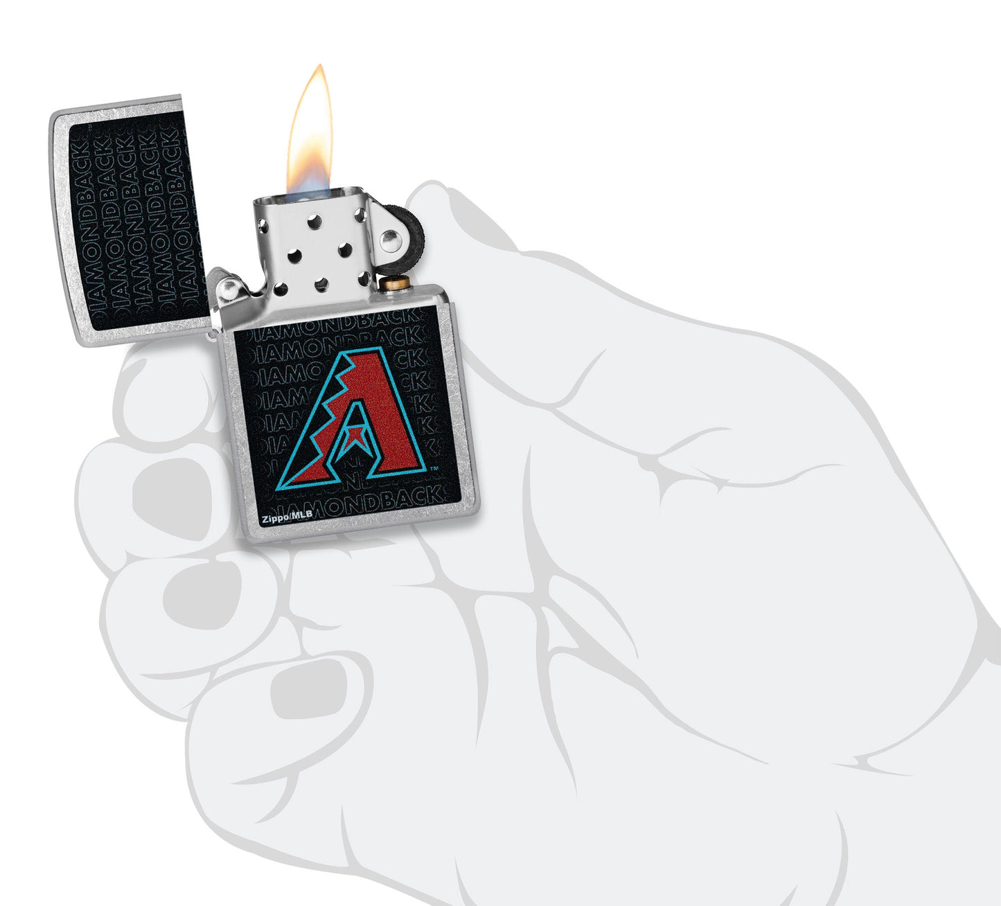Zippo MLB® Arizona Diamondbacks™ Logo Design Street Chrome Windproof Lighter