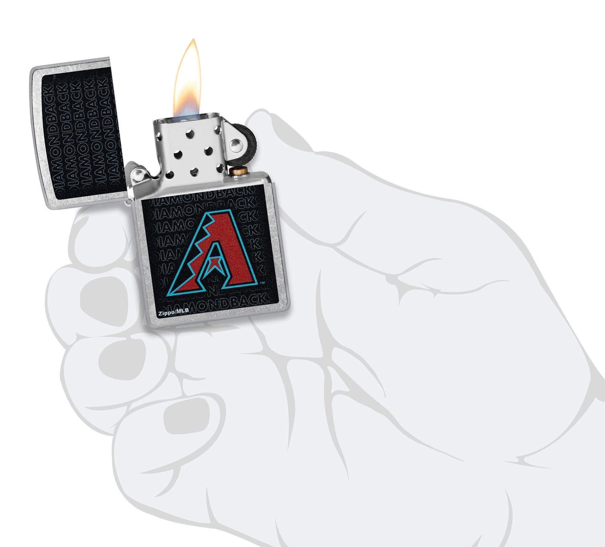 Zippo MLB® Arizona Diamondbacks™ Logo Design Street Chrome Windproof Lighter