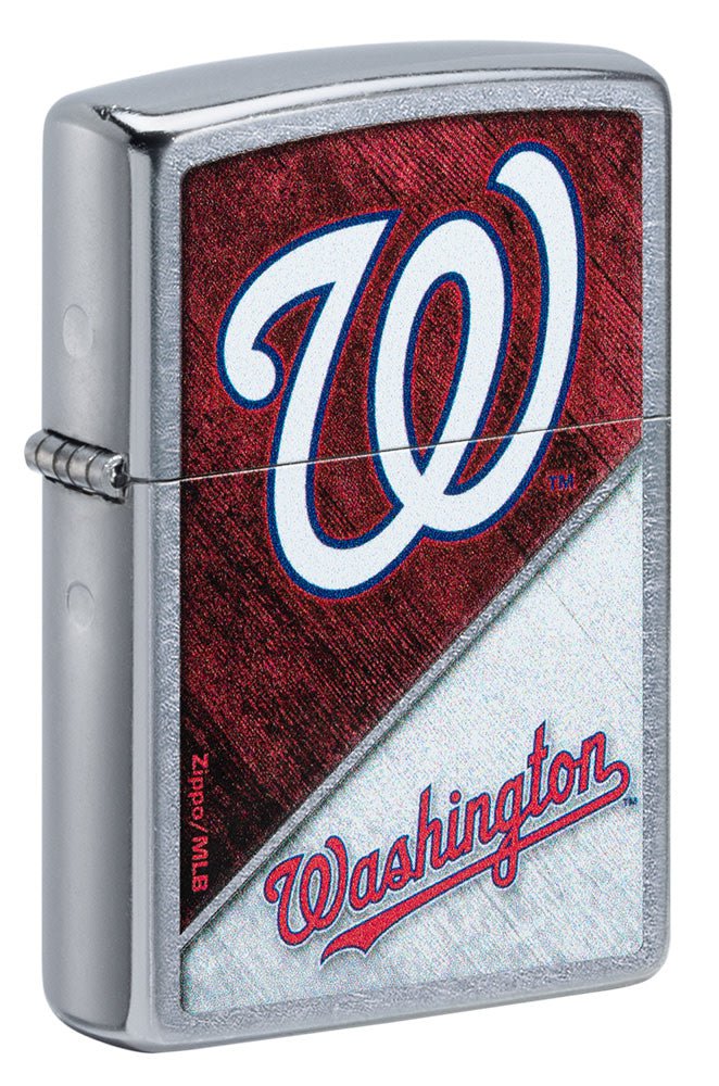 Zippo MLB® Washington Nationals™ Colorblock Design Street Chrome Windproof Lighter