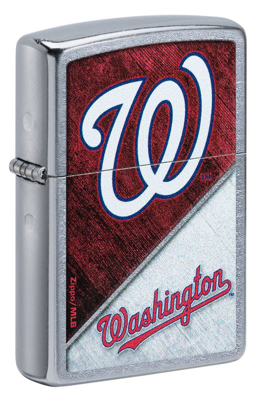 Zippo MLB® Washington Nationals™ Colorblock Design Street Chrome Windproof Lighter
