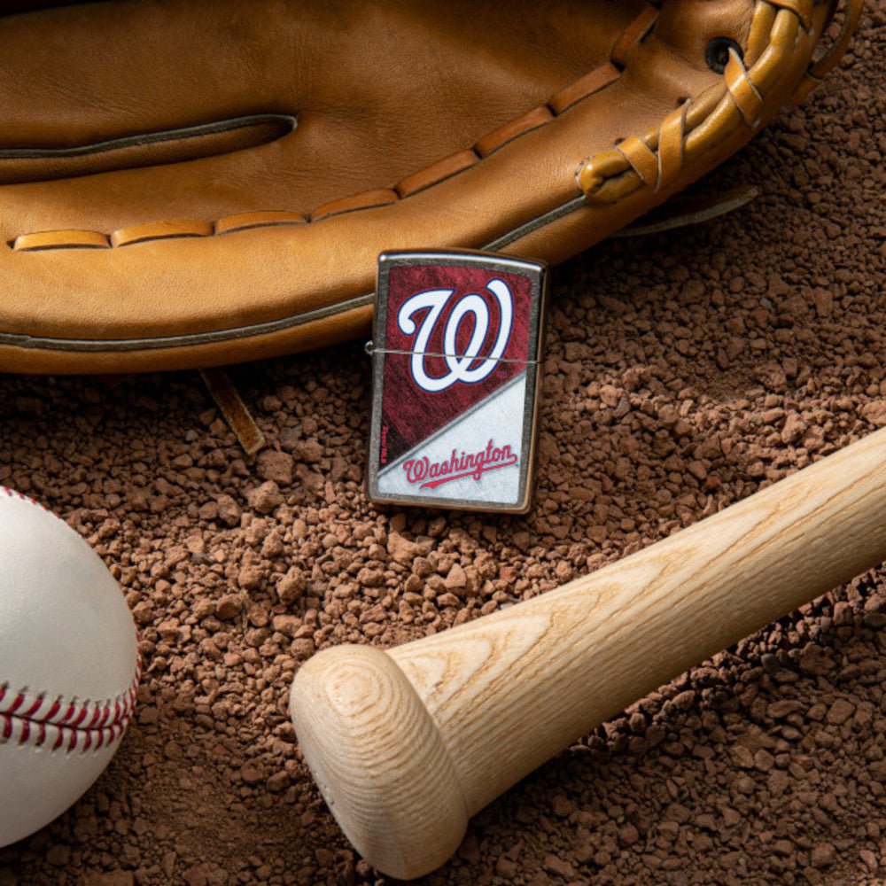 Zippo MLB® Washington Nationals™ Colorblock Design Street Chrome Windproof Lighter