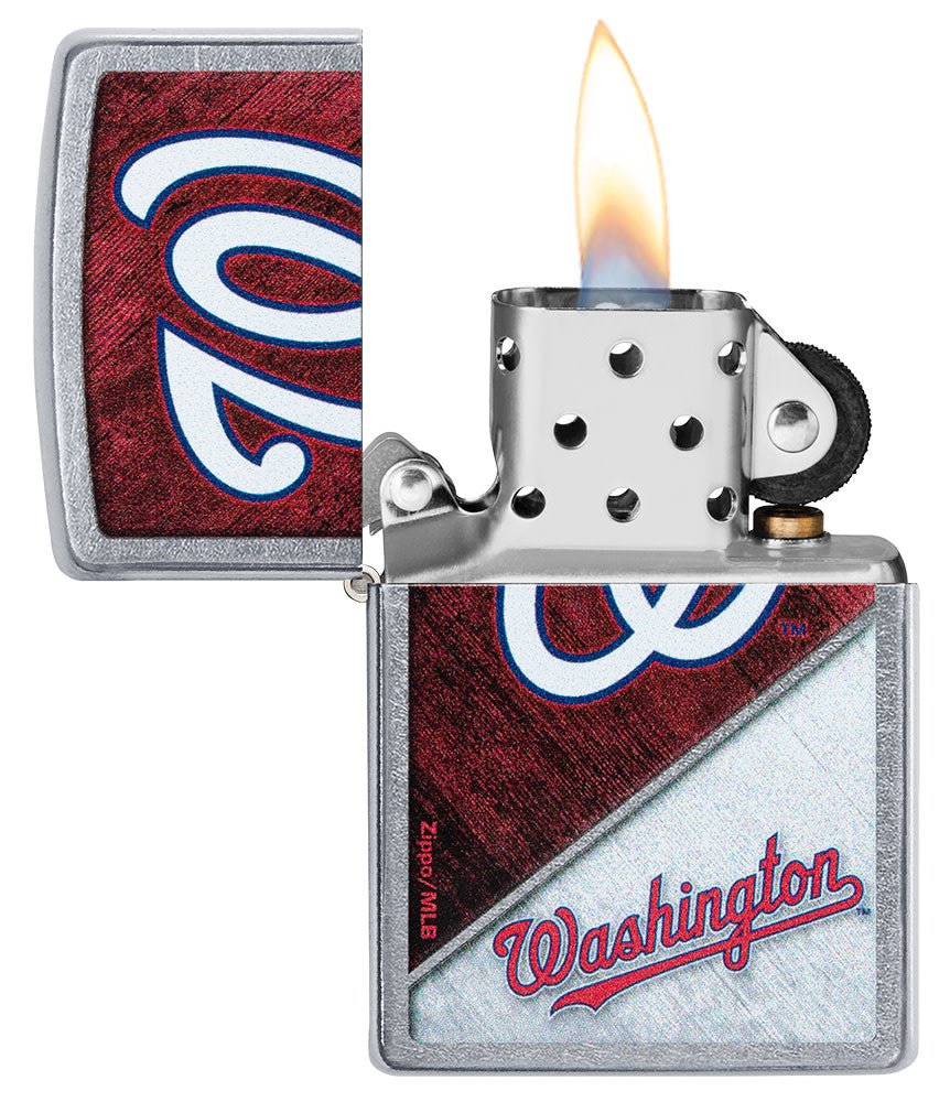 Zippo MLB® Washington Nationals™ Colorblock Design Street Chrome Windproof Lighter