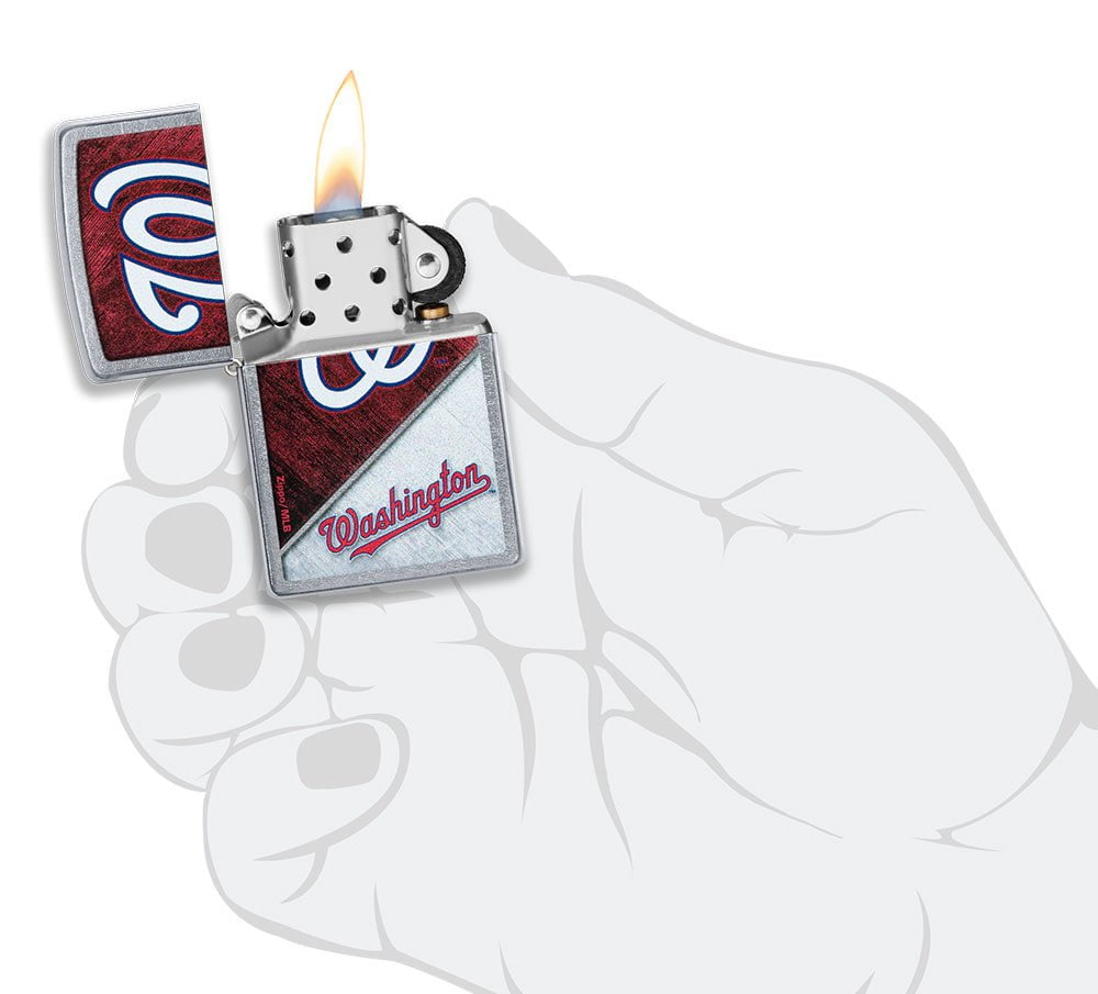 Zippo MLB® Washington Nationals™ Colorblock Design Street Chrome Windproof Lighter
