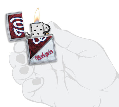 Zippo MLB® Washington Nationals™ Colorblock Design Street Chrome Windproof Lighter