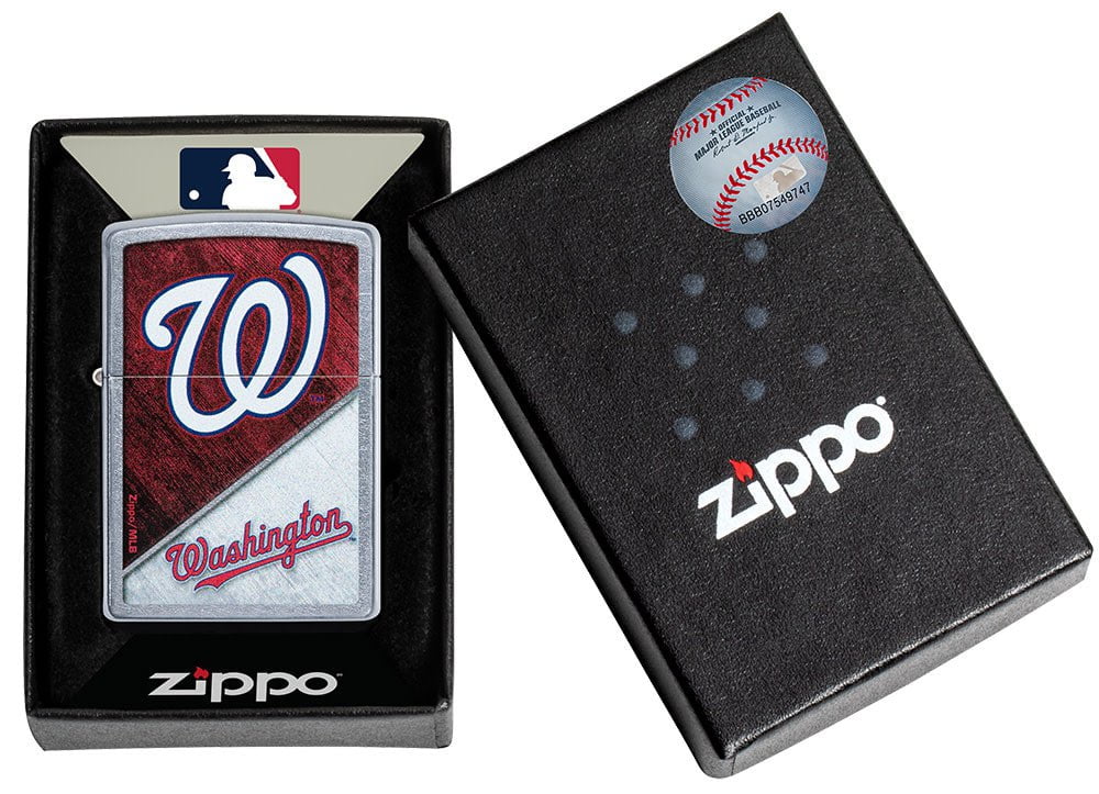 Zippo MLB® Washington Nationals™ Colorblock Design Street Chrome Windproof Lighter