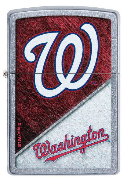 Zippo MLB® Washington Nationals™ Colorblock Design Street Chrome Windproof Lighter