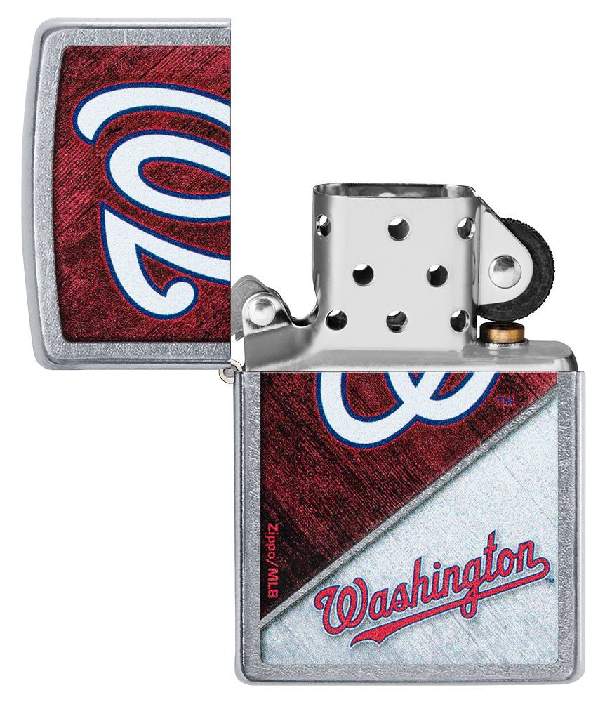Zippo MLB® Washington Nationals™ Colorblock Design Street Chrome Windproof Lighter