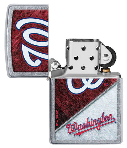 Zippo MLB® Washington Nationals™ Colorblock Design Street Chrome Windproof Lighter