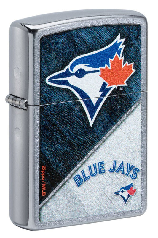Zippo MLB® Toronto Blue Jays™ Colorblock Design Street Chrome Windproof Lighter