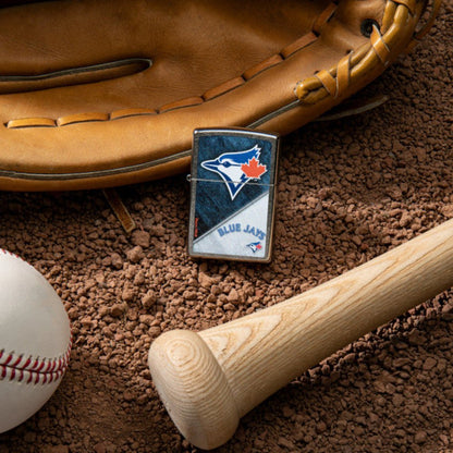 Zippo MLB® Toronto Blue Jays™ Colorblock Design Street Chrome Windproof Lighter