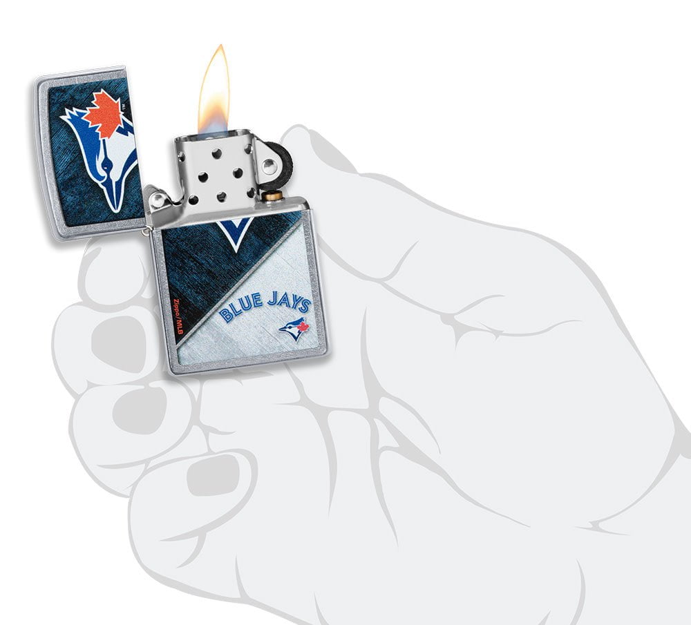 Zippo MLB® Toronto Blue Jays™ Colorblock Design Street Chrome Windproof Lighter