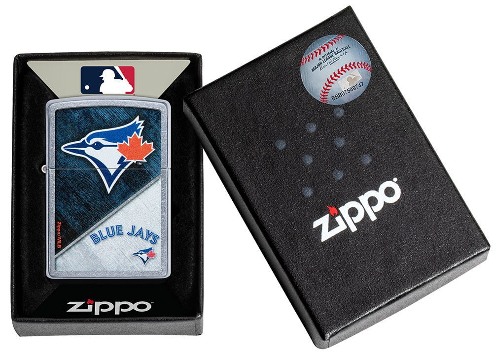 Zippo MLB® Toronto Blue Jays™ Colorblock Design Street Chrome Windproof Lighter