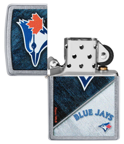 Zippo MLB® Toronto Blue Jays™ Colorblock Design Street Chrome Windproof Lighter