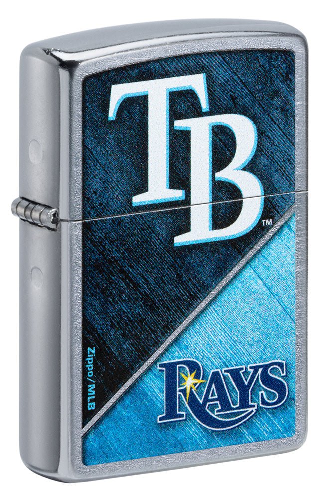 Zippo MLB® Tampa Bay Rays™ Colorblock Design Street Chrome Windproof Lighter