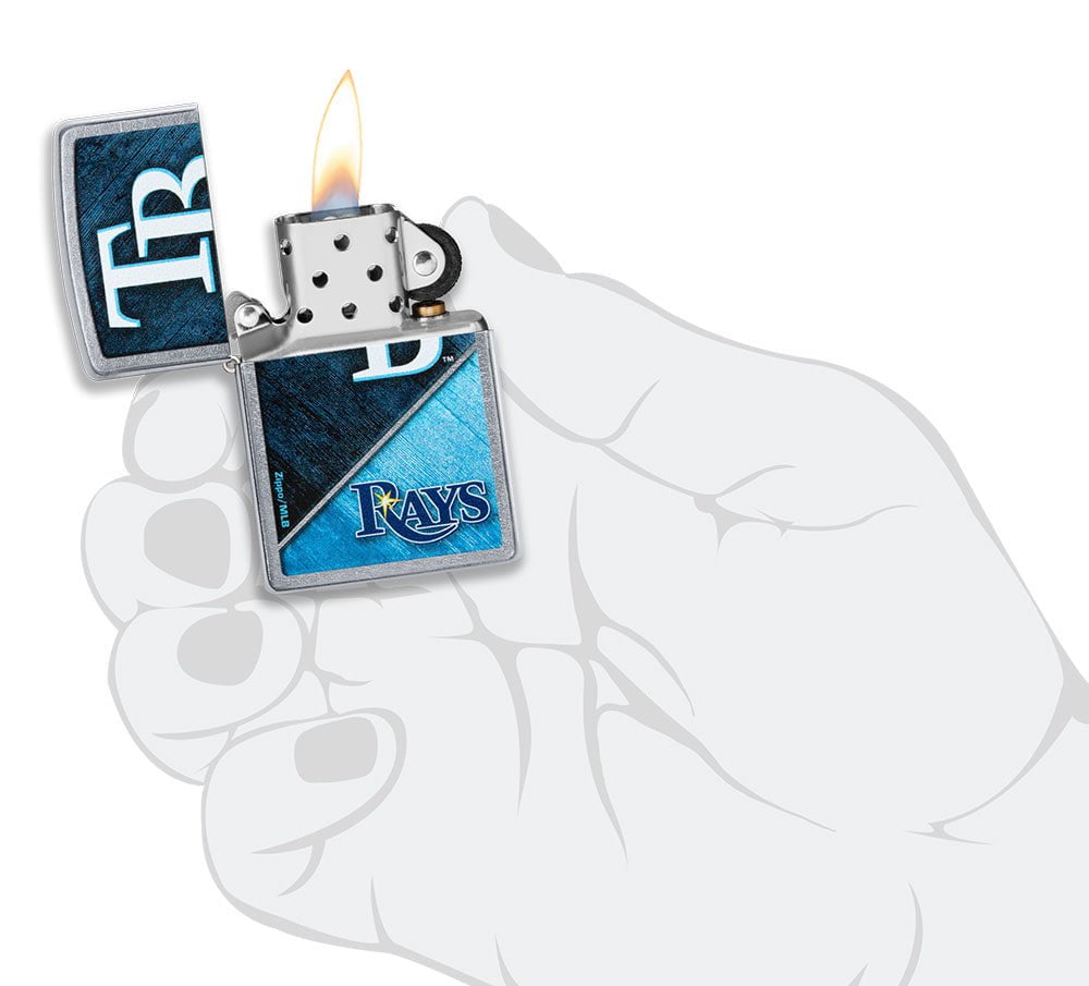 Zippo MLB® Tampa Bay Rays™ Colorblock Design Street Chrome Windproof Lighter