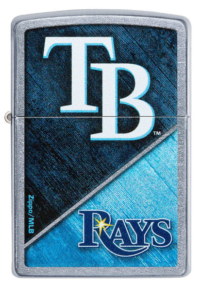 Zippo MLB® Tampa Bay Rays™ Colorblock Design Street Chrome Windproof Lighter