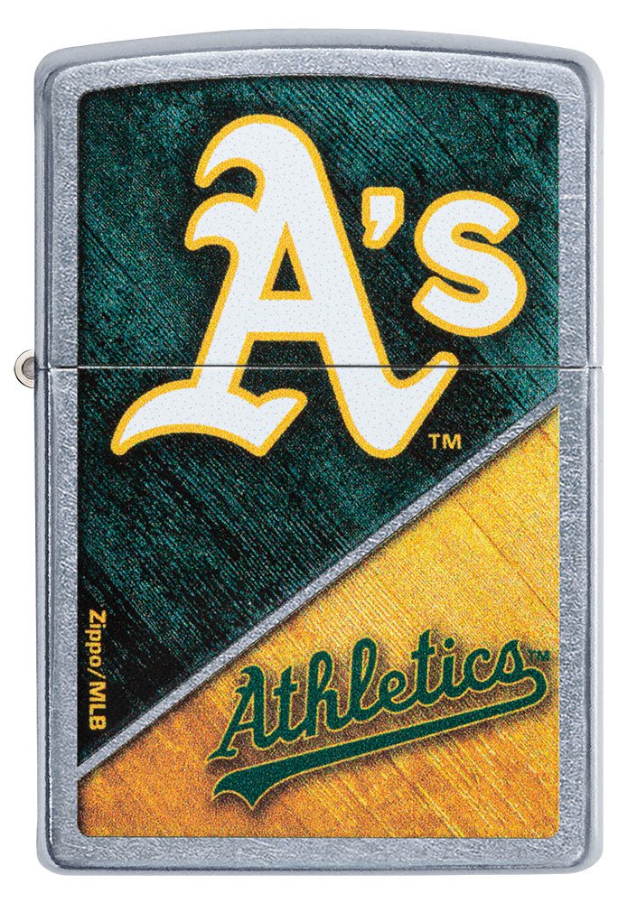 Zippo MLB® Oakland Athletics™ Colorblock Design Street Chrome Windproof Lighter