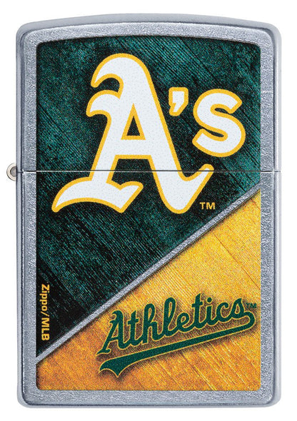 Zippo MLB® Oakland Athletics™ Colorblock Design Street Chrome Windproof Lighter