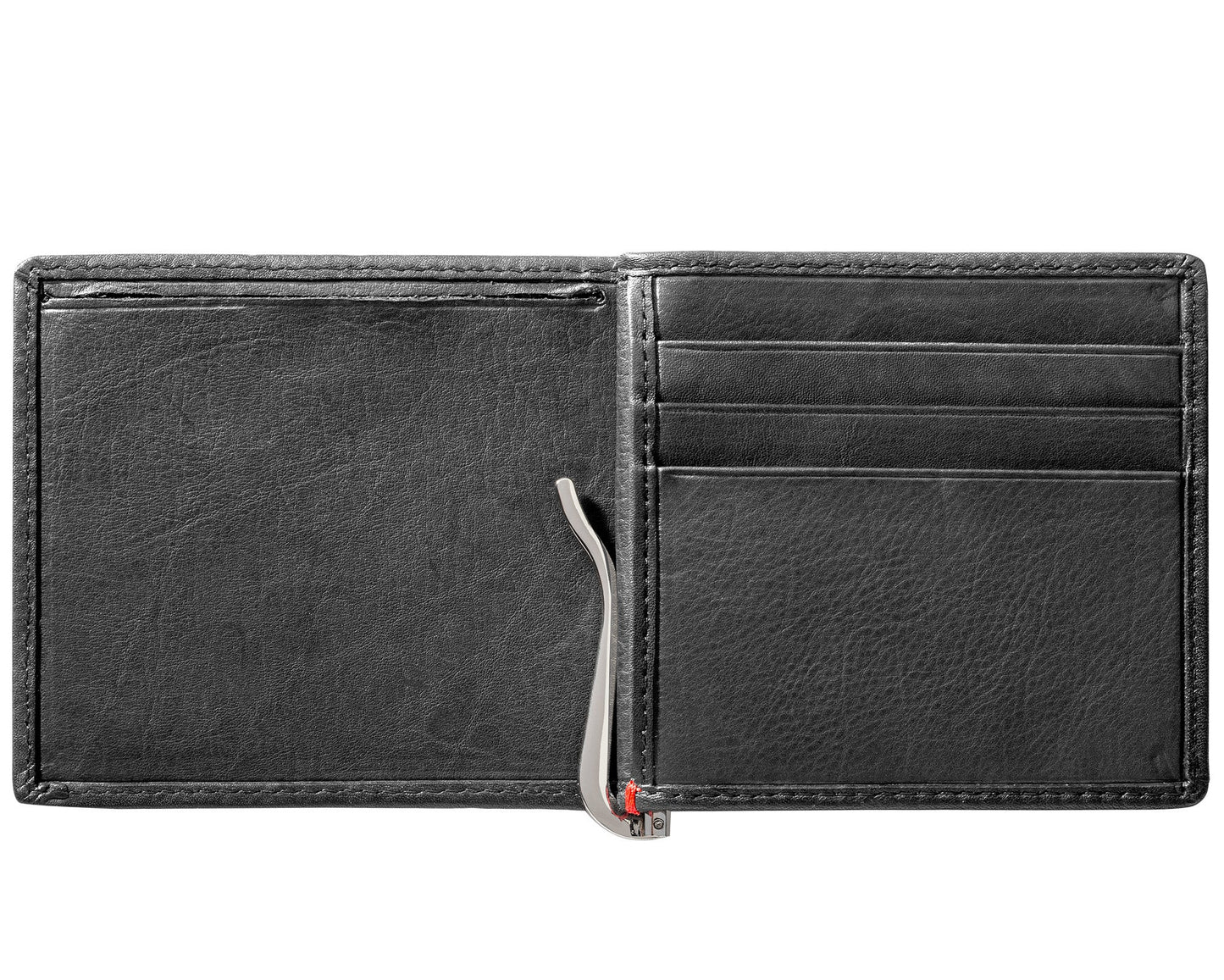 Zippo Black Leather Wallet- Anchor Metal Plate Design