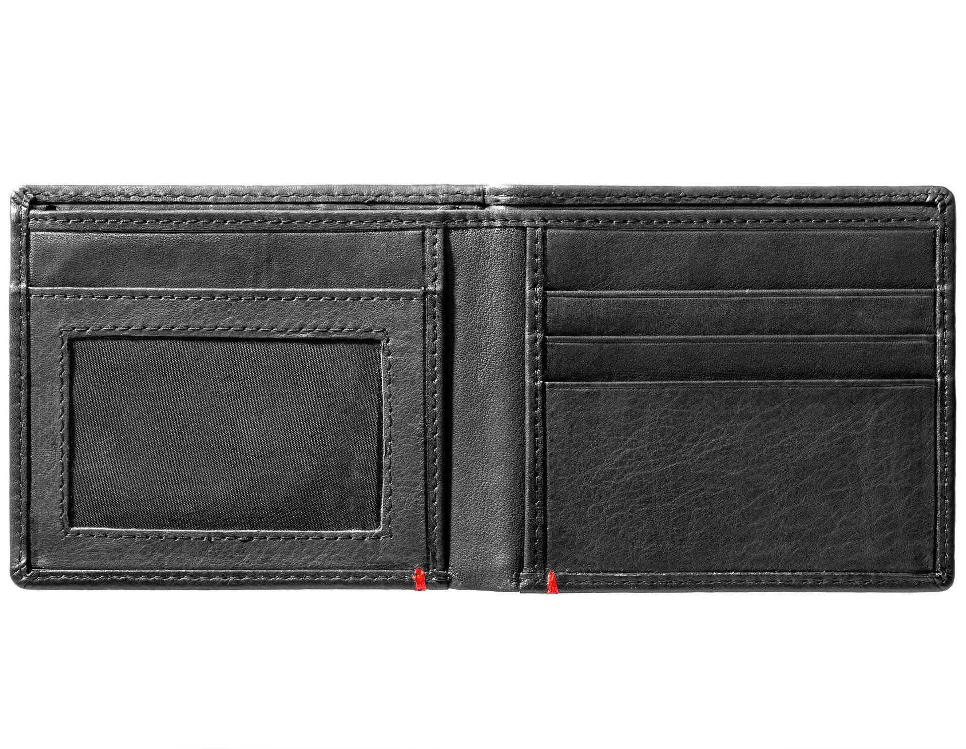 Zippo Black Leather Wallet- Cross Wings Metal Plate Design