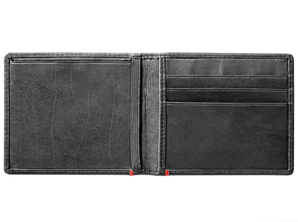 Zippo Black Leather Wallet- Cross Wings Metal Plate Design