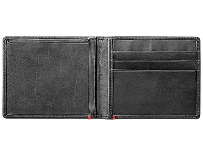 Zippo Black Leather Wallet- Cross Wings Metal Plate Design