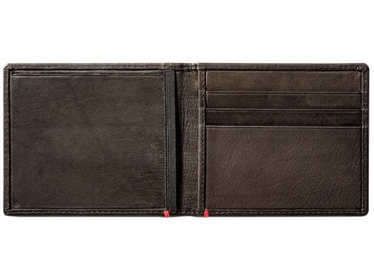 Zippo Mocha Leather Wallet- Cross Wings Metal Plate Design