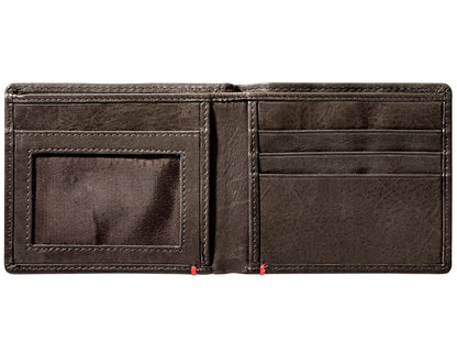 Zippo Mocha Leather Wallet- Cross Wings Metal Plate Design