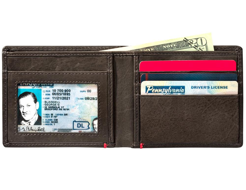 Zippo Mocha Leather Wallet- Skull Metal Plate Design