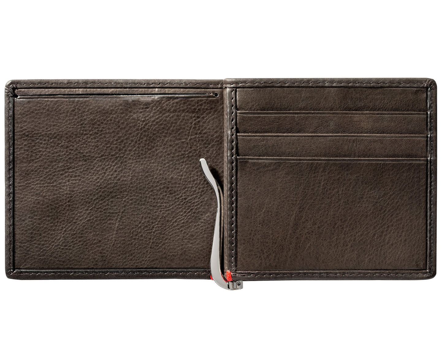 Zippo Mocha Leather Wallet- Skull Metal Plate Design