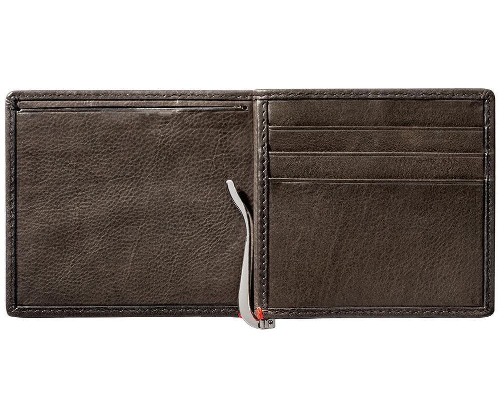 Zippo Mocha Leather Wallet- Skull Metal Plate Design