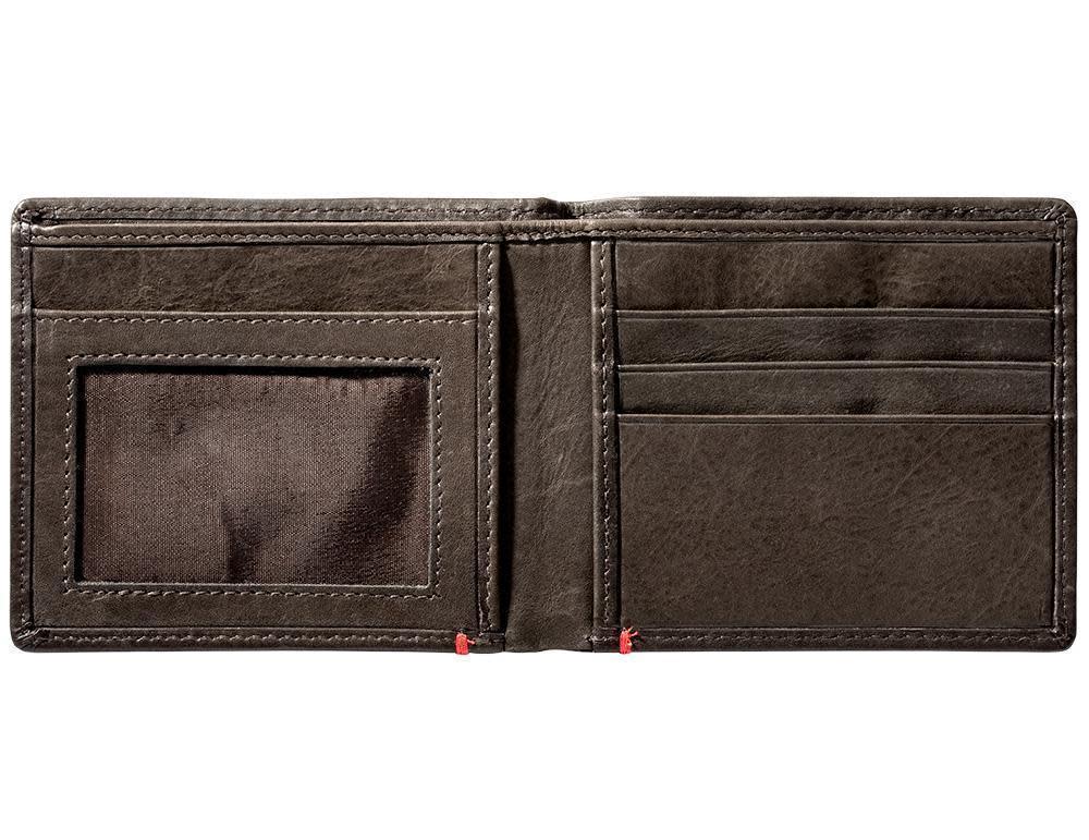 Zippo Mocha Leather Wallet- Skull Metal Plate Design