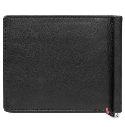 Zippo Black Leather Wallet- Spade Metal Plate Design