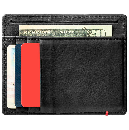 Zippo Black Leather Wallet- Spade Metal Plate Design