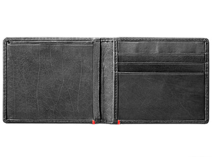 Zippo Black Leather Wallet- Spade Metal Plate Design