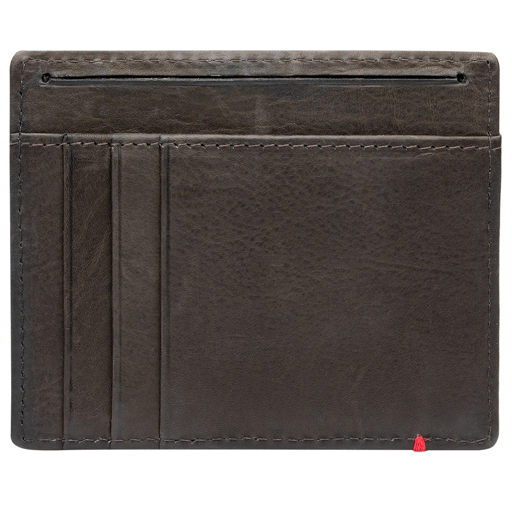 Zippo Mocha Leather Wallet- Spade Metal Plate Design