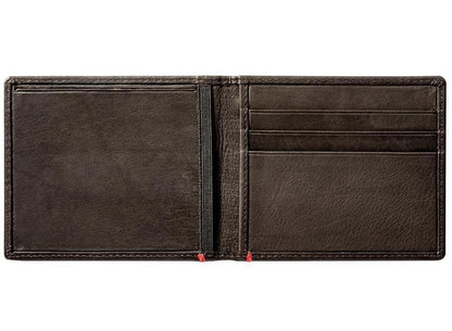 Zippo Mocha Leather Wallet- Spade Metal Plate Design