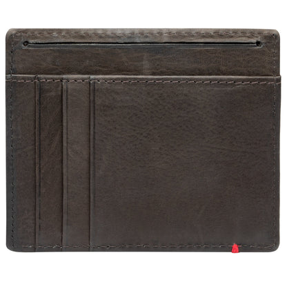 Zippo Mocha Leather Wallet- Spade Skull Metal Plate Design