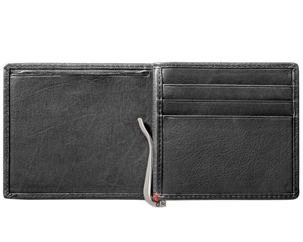Zippo Black Leather Wallet- Viking Metal Plate Design