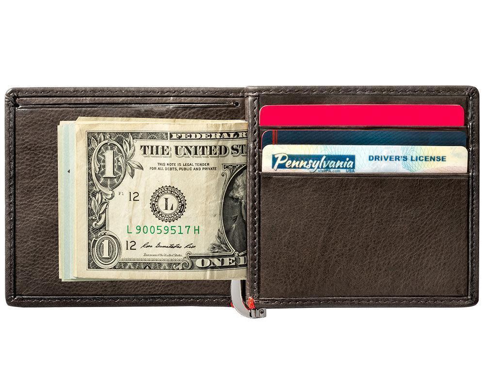 Zippo Mocha Leather Wallet- Viking Metal Plate Design