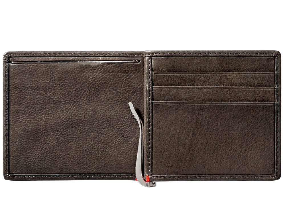 Zippo Mocha Leather Wallet- 1932 Metal Plate Design