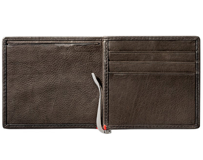 Zippo Mocha Leather Wallet- 1932 Metal Plate Design