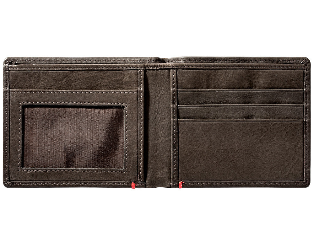 Zippo Mocha Leather Wallet- 1932 Metal Plate Design