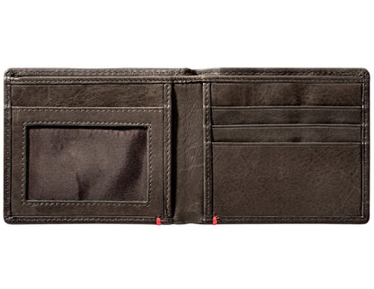 Zippo Mocha Leather Wallet- Flame Metal Plate Design