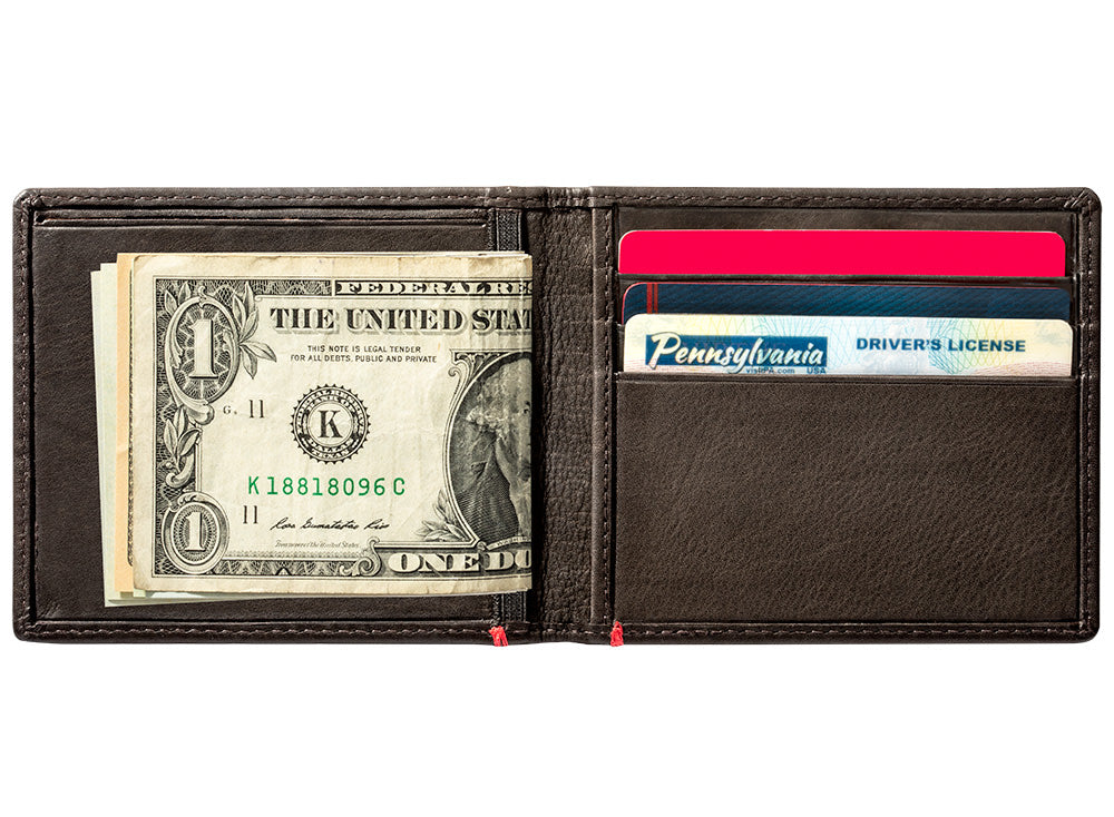 Zippo Mocha Leather Wallet- Flame Metal Plate Design