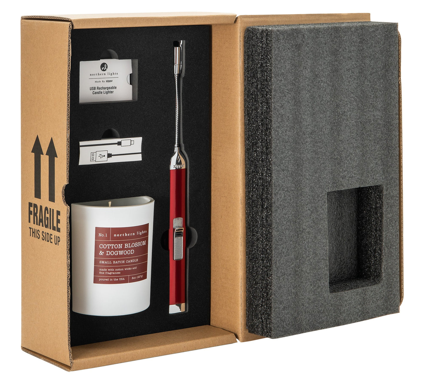 Zippo Candy Apple Red Rechargeable Candle Lighter & 8 oz Cotton Blossom & Do