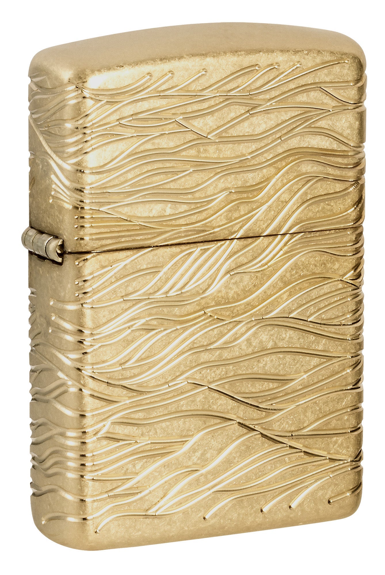 Zippo Luxury Waves Design Armor® Tumbled Brass Windproof Lighter