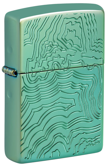 Zippo Map Armor High Polish Green Windproof Lighter