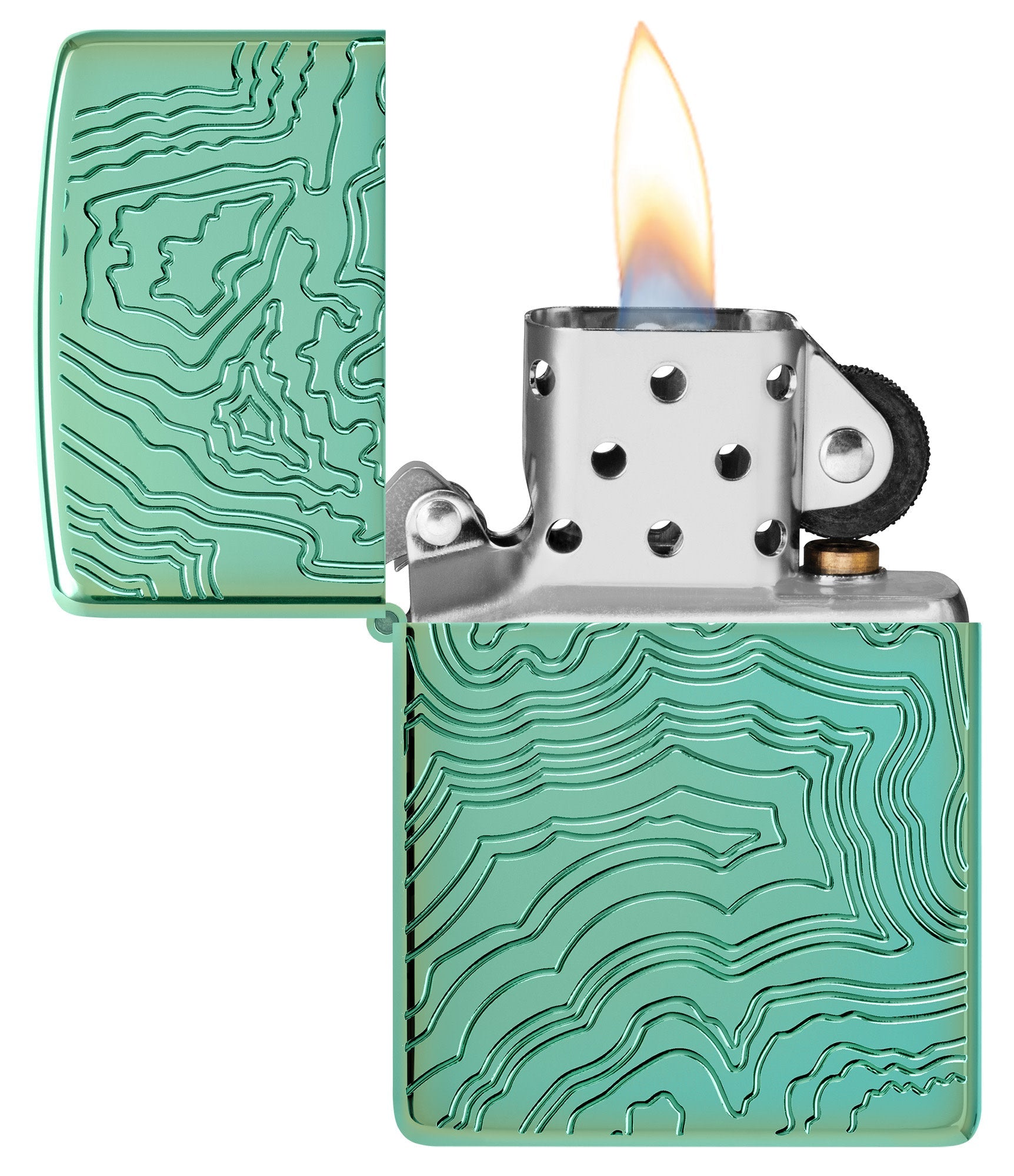 Zippo Map Armor High Polish Green Windproof Lighter