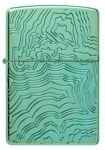 Zippo Map Armor High Polish Green Windproof Lighter